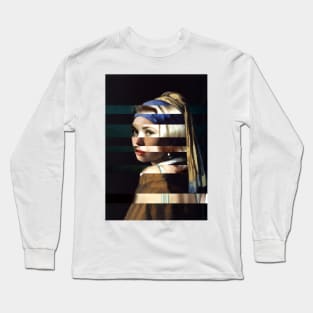 SHE FAVORS PEARLS - Pop Retro Collage, Mashup, Pop Art Wall Decoration Long Sleeve T-Shirt